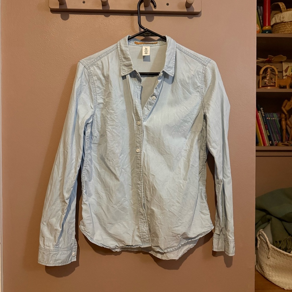 Light Blue / denim like women’s Button-Down Shirt